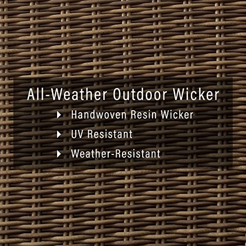 Crosley Furniture Bradenton 3-Piece Outdoor Chair and Side Table Set Brown with Navy Cushions