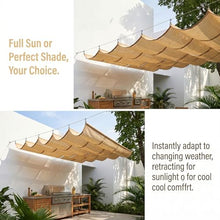 FENGZEQUAN Retractable Wave Sun Shade sail，Breathable Wave Awning，Pergola Shade Cover Retractable Canopy Outdoor Wave Sun Shade， for Patio Garden Backyard Deck Trellis(W1.1*L14m/W3.60*L45.93ft)