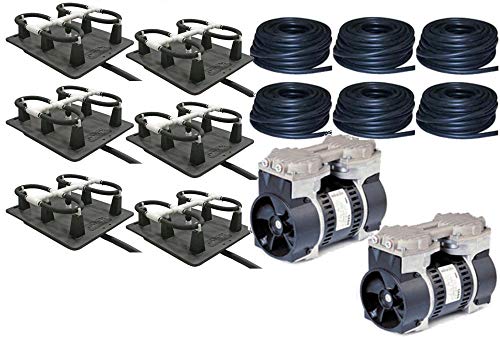 Kasco RobustAire Diffused Aeration, 6 Diffusers, 1/2HP (2) 120V Compressor