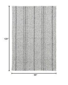 Dash & Albert Handwoven Melange Stripe Rug 8x10 Feet Grey/Black
