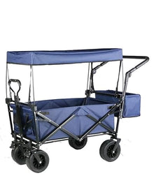 Shopping Cart Portable Folding Garden Trolley Cart Heavy Duty Wagon with Canopy Multi-Function Shopping Cart for Outdoor Handcart