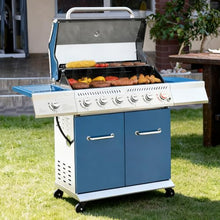 Royal Gourmet GA6402B 6-Burner Propane Gas Grill with Side Burner, Blue