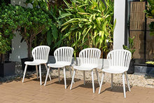 Amazonia 5-Piece Rectangular Dining Set White Aluminum Chairs Eucalyptus Wood