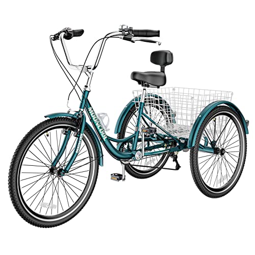 DoCred LILYPELLE Adult Tricycle 7 Speed, 3 Wheel Bike Adult Premium Blue