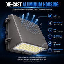 JCE Wall Pack LED Exterior Light, 60W -120W Adjustable Max 19200LM