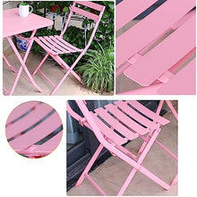 JKSVTF Outdoor Tables Chairs Patio Garden Furniture Set, Bistro Set 3 Piece, Folding 2 Chairs 1 Table, Premium Steel Patio Table Chairs for Balcony
