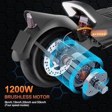 CUNFON Electric Scooter 1200W Motor 50 Miles Range 31 mph Speed Grey