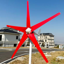 ZHOZHUT 800W / 1000W / 1200W Wind Turbine Kit 12V / 24V / 48V Wind Power Generator with MPPT Controller and 5 Red Blades, Windmill Generator, Low Noise High Efficiency, for Home Street,1000w,24V