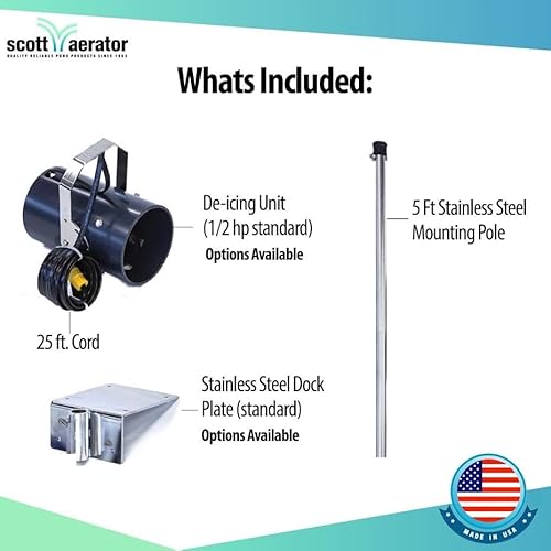 Scott Aerator De-Icer for Lakes & Ponds 1/3 HP 115V Stainless Steel Dock Mount