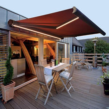 vhdurike Electric Patio Retractable Awning, Outdoor Window Sun Shade Shelter with Light, Remote Control, Patio Canopy Sunsetter Awnings for Deck, Backyard, Garden, Balcony,2 * 1.5m