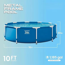 10ft x 30in Metal Frame Round Above Ground Swimming Pool with Pump