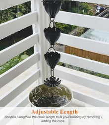 LZPHGB Extra Long Rain Chain Water Catcher Adjustable, Heavy Duty for Roof Downspout, Funnel Rain Catcher for Home Display,Brown-5.5m (18ft)