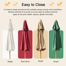 3WWWQMAA8 Patio Umbrella Outdoor Garden Parasol, 2 Layers BBQ Table Umbrella/Large Market Umbrella with 8 Ribs and Adjustable Crank, 2.7m/9ft (Color : Red Wine) (Green) (Khaki)