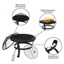 EMMA + OLIVER 4 Harmon Adirondack Chairs & Fire Pit Set White