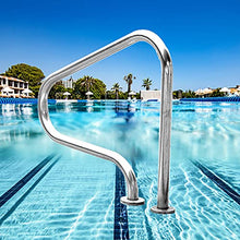 Pool Railing 304 Stainless Steel, Swimming Pool Handrail with Blue Grip Cover, for Commercial Spaces and Private Swimming Pools ()