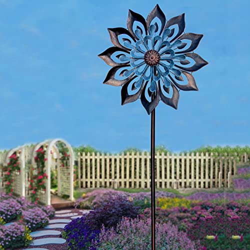 LFFH Ironwork Weathervane, Outdoor Metal Large Wind Spinners Kinetic Sculptures Garden Spinner for Outdoor Decor