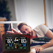 SHANBOYU Wireless Weather Station, Indoor Outdoor Thermometer Hygrometer with Sensor, Color LCD Touch Display, Forecast Station with Calendar and Adjustable Backlight(Black)