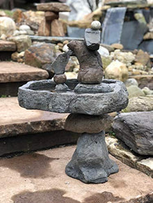 Athena Garden Inc. Natural Rock Balancing Bird Bath Sculpture