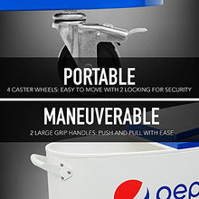 Permasteel 80-Qt Pepsi Outdoor Patio Cooler with Wheels, Large Rolling Beverage Cooler Cart for Backyard, Deck, and Outdoor Use, Portable Hard Cooler with Handles, Pepsi White