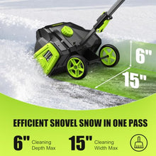 Litekon 40V Brushless Cordless Snow Shovel, 15-Inch Electric Snow Blower with 2X 4.0Ah Batteries & Charger, Battery-Powered Snow Removal with 30FT Throw Distance for Patio, Deck, Driveway,Green