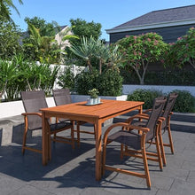 Amazonia Bahamas 5-Piece Eucalyptus Rectangular Dining Set Black