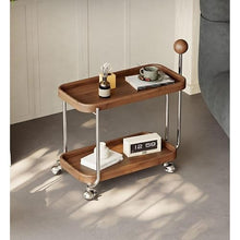 CHmrfvqtus Couch Side Table Dining Cart Wooden Sofa Side Table Living Room Home Simple Movable Bedside
