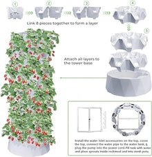 Indoor Gardening Hydroponic Growing System, Column Tower Planting Box, Hydroponic Equipment, DIY Soilless Culture Growing Kit, with 48/64 Planting Points, Gift for Gardening Enthusiasts 10thfloor