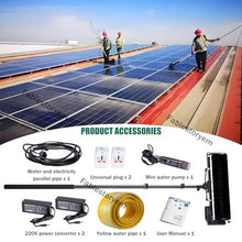 Solar Panel Cleaning Telescopic Rod Brush,11/18/25Ft Hand-held Electric Photovoltaic Panel Washing Kit 360° Automatic Rotation,Electric Water Fed Pole Kit for RV Glass,Store Signs,Roof (7.5m/25ft)