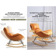MHJKHG Relax Rocking Chair with Footstool High Backrest Adult Lazy Sofa Can Recline for Living Room Bedroom,7,Large，1 Large