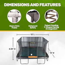 JumpKing Pro-Series 13'x13' Square Trampoline with Enclosure Net Black