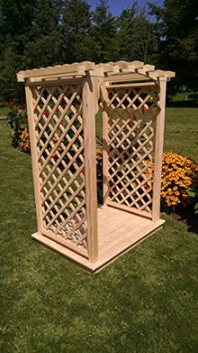 Amish-Made Jamesport Style Pine Arbor with Deck - 4' Wide Walkthrough, Unfinished