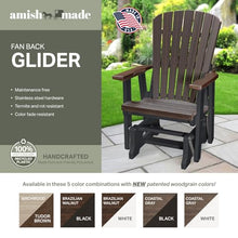 American Furniture Classics Adirondack Series 27 in. 1-Person Black HIGH Density Plastic Outdoor Glider 515BZBK-1
