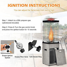 Tangkula 41,000 BTU Propane Patio Heater with Waterproof Cover (Light Grey)