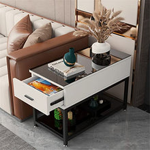 NRFJFOP Sofa Sideboard Side Table Corner Small Coffee Living Room Tempered Glass Armchair