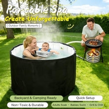 Deehouve Foldable Wood-Fired Outdoor Bathtub, Non-Inflatable & Portable Pool/Bathtub 2-in-1 Bath & BBQ Family Outdoor Use (black)
