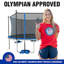 TruJump 12 FT Outdoor Trampoline with Basketball Hoop & Safety Net Blue