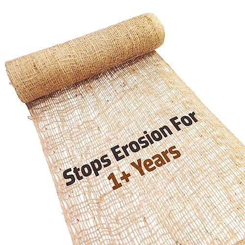Sandbaggy Jute Netting Roll - 225 ft Length x 4 ft Width - Erosion Control (3 Rolls) Brown