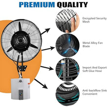 Outdoor Misting Fan, 3-Speed Waterproof Wall Mount Oscillating Fan for Patio Cooling, with 15L Water Tank & Automatic Filling, Adjustable Mist for Patio, Deck, Garage,81cm/31.9in