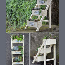 MIIKHI Plant Stand Multi-Layer Wood Ladder Flower Stand American Country Retro Storage Rack Garden Outdoor Decorative Flower Stand Flower Stand