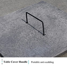 Outdoor Fire Pit Table, Square Fireplace Table w/Spark Screen, Fireplace Poker, Grate, Firepits Table w/Tabletop Lid, for Outside Patio Garden Backyard