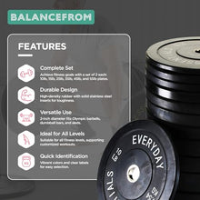 BalanceFrom Olympic Bumper Plate Set Black