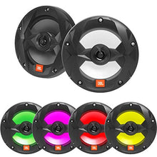 Enrock Marine Bluetooth AM/FM Radio Digital Media Receiver with 4x 6.5" 225W Max Multicolor LED Boat Speakers and Amplifier