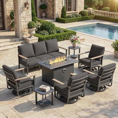 Sweecci Aluminum Outdoor Patio Furniture Set with 5.1-Inch Cushions