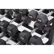Healthy You Rubber Hex Dumbbell Complete Package Set 5-50 lbs With Rack