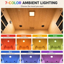 AURGOD Far Infrared Home Sauna Room, Luxurious Canadian Red Cedar Sauna with 2 Oversize Recliners, 220V, 3400 W, 9 Heating Element, Bluetooth Speakers, Ceiling Chromotherapy, Oxygen Bar, Low EMF
