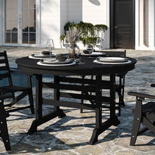 Flash Furniture 48" Round HDPE Outdoor Dining Table for 4, Black