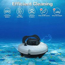 Cordless Robotic Pool Cleaner,Fully Automatic Robotic Pool Cleaner Wall-Climbing Underwater Cleaner with Smart Navigation and Top Load Filter Ideal, for Ground Swimming Pool,White
