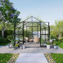 GARDMAX 11x9 FT Greenhouse for Outdoors, Polycarbonate Greenhouse with Adjustable Roof Vent and Rain Gutter, Aluminum Large Walk-in Gardenhouse with Quick Setup Structure for Outside Garden Backyard