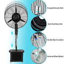 CUTPOIY Adjustable Pedestal Misting Fan with Oscillation, Commercial Outdoor Cooling Stand Fan for Patio, Restaurant, Workshop, 71cm/28in