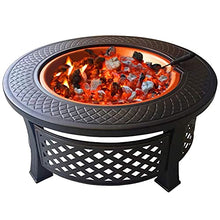 Fire Pits Fire Pit Table BBQ Grill Ice Pit with BBQ Grill Net Mesh Screen Cover for Camping Picnic Bonfire Patio Backyard Garden Beaches Park